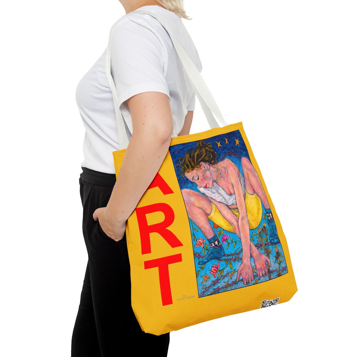 Tote Bag (AOP) - Motiv: Alva & Siegesgöttin, Gelb, Rot