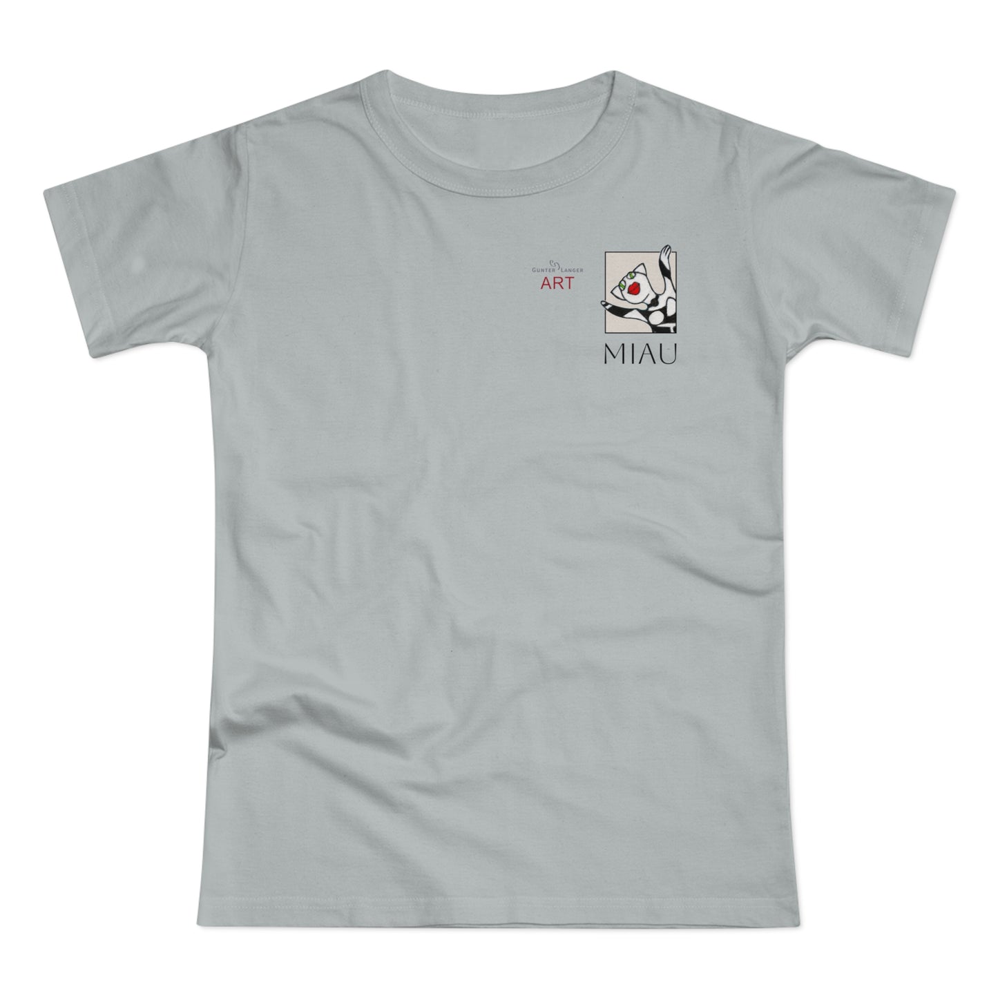 Single Jersey Women's T-shirt - hell - Motiv: Miau, H 7 cm