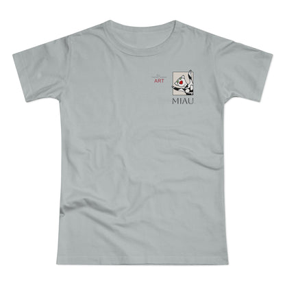 Single Jersey Women's T-shirt - hell - Motiv: Miau, H 7 cm