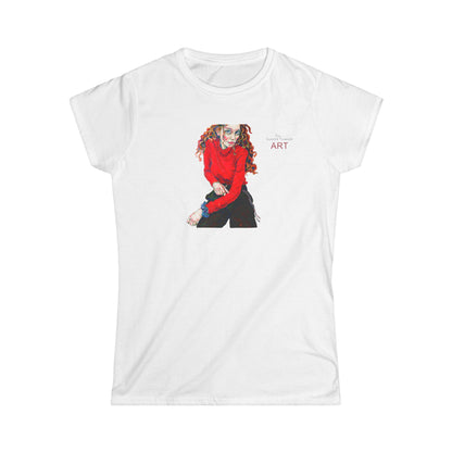 Women's Softstyle Tee - Motiv: Front Franciska H 20 cm & Rückseite Franciska H34,5 cm