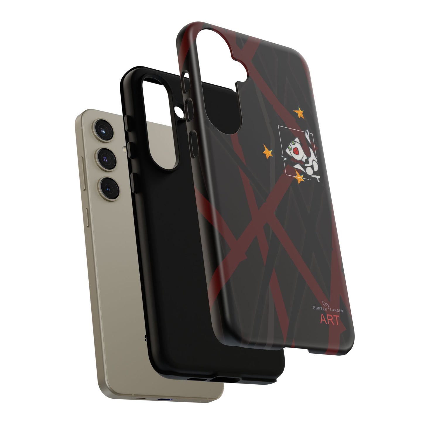 Tough Cases - Google Pixel - Samsung Galaxy - Motiv:  "Miau" klein H 8 cm, Sternenhimmel, Mikado3