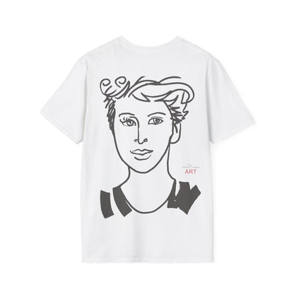 Unisex Softstyle T-Shirt - Motiv: Front Lars, H22,7 cm (Ausschnitt) & Rückseite Lars, H 49 cm (grau)