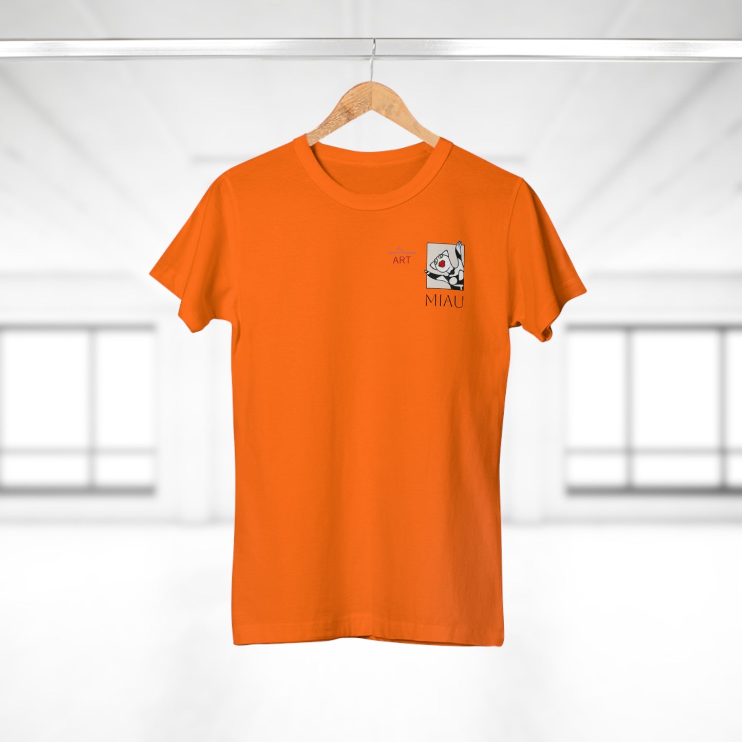 Single Jersey Women's T-shirt - hell - Motiv: Miau, H 7 cm