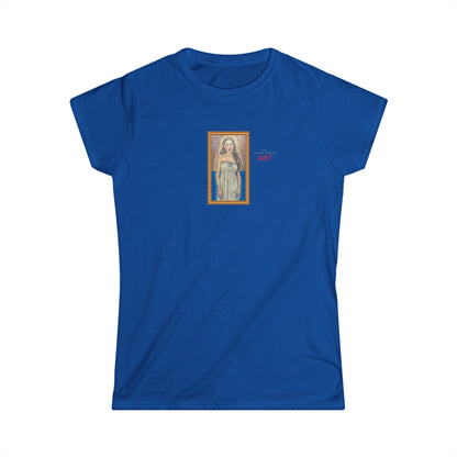 Women's Softstyle Tee - Motiv: Front, Marie, Goldrahmen, H 14 cm
