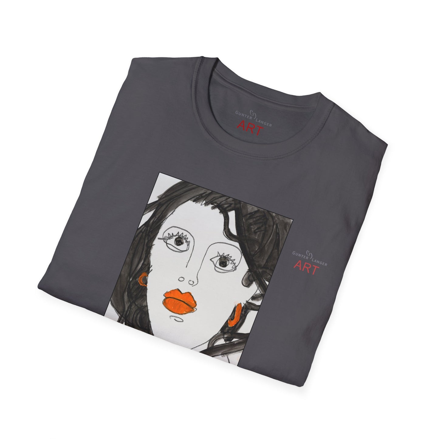 Unisex Softstyle T-Shirt - Motiv: Front & Rückseite Edda, 28,5 cm, Neck Label