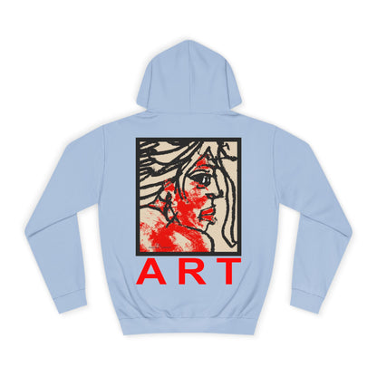 Unisex College Hoodie - Motiv: Front Ria (Ausschnitt) & Rückseite Ria,  H48,5 cm