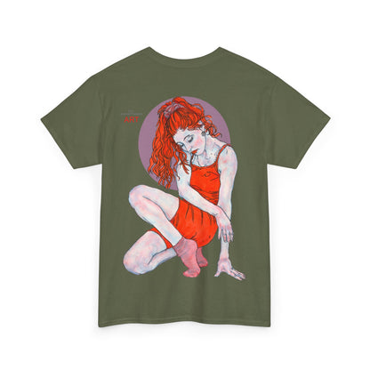 Unisex Heavy Cotton Tee - Motiv:  Front Julia, Ausschnitt & Rückseite Julia, H 49 cm, Aura, N-Label