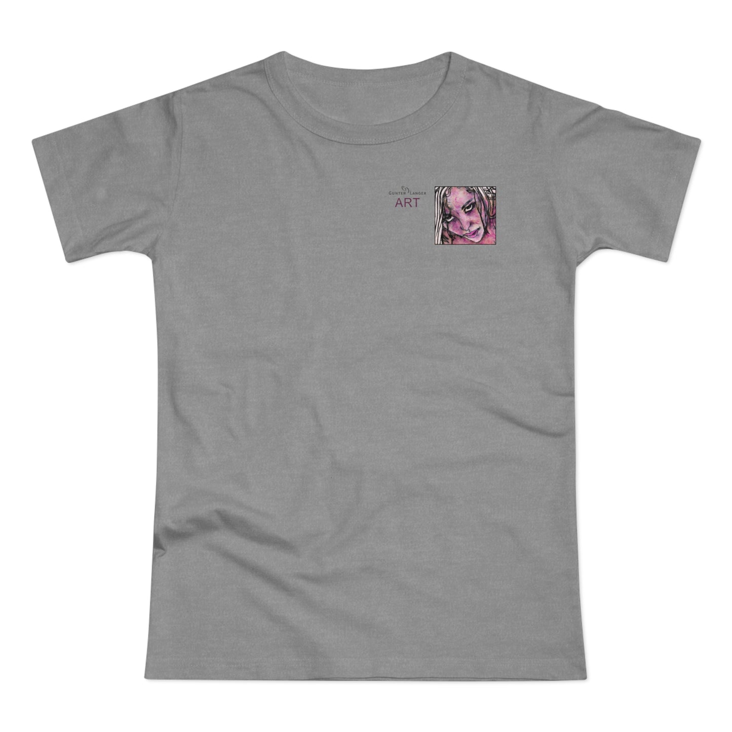 Single Jersey Women's T-shirt - hell - Motiv: Stella, Ausschnitt, H 6,3 cm