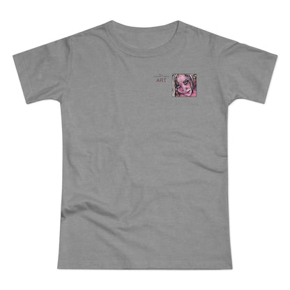 Single Jersey Women's T-shirt - hell - Motiv: Stella, Ausschnitt, H 6,3 cm