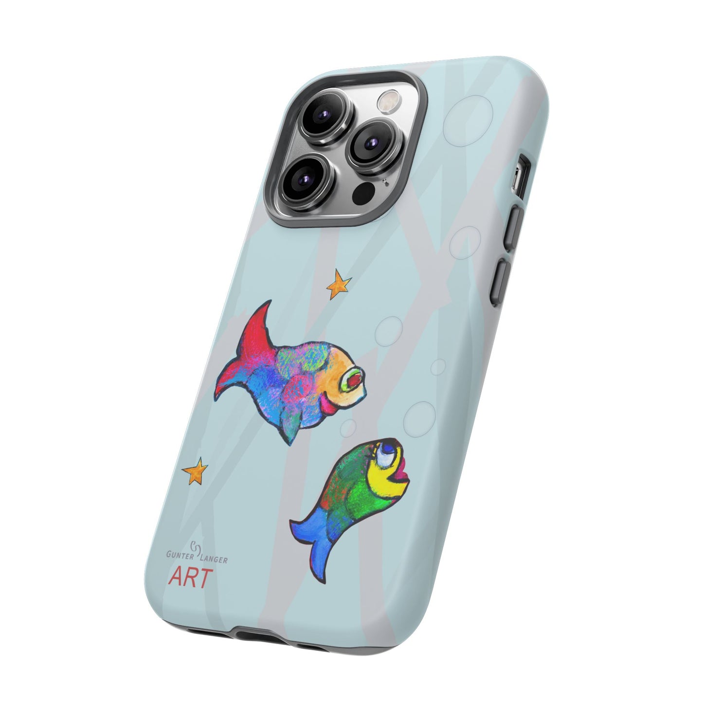 Tough Cases - iPhone - Motiv: "Fische", Mikado blau