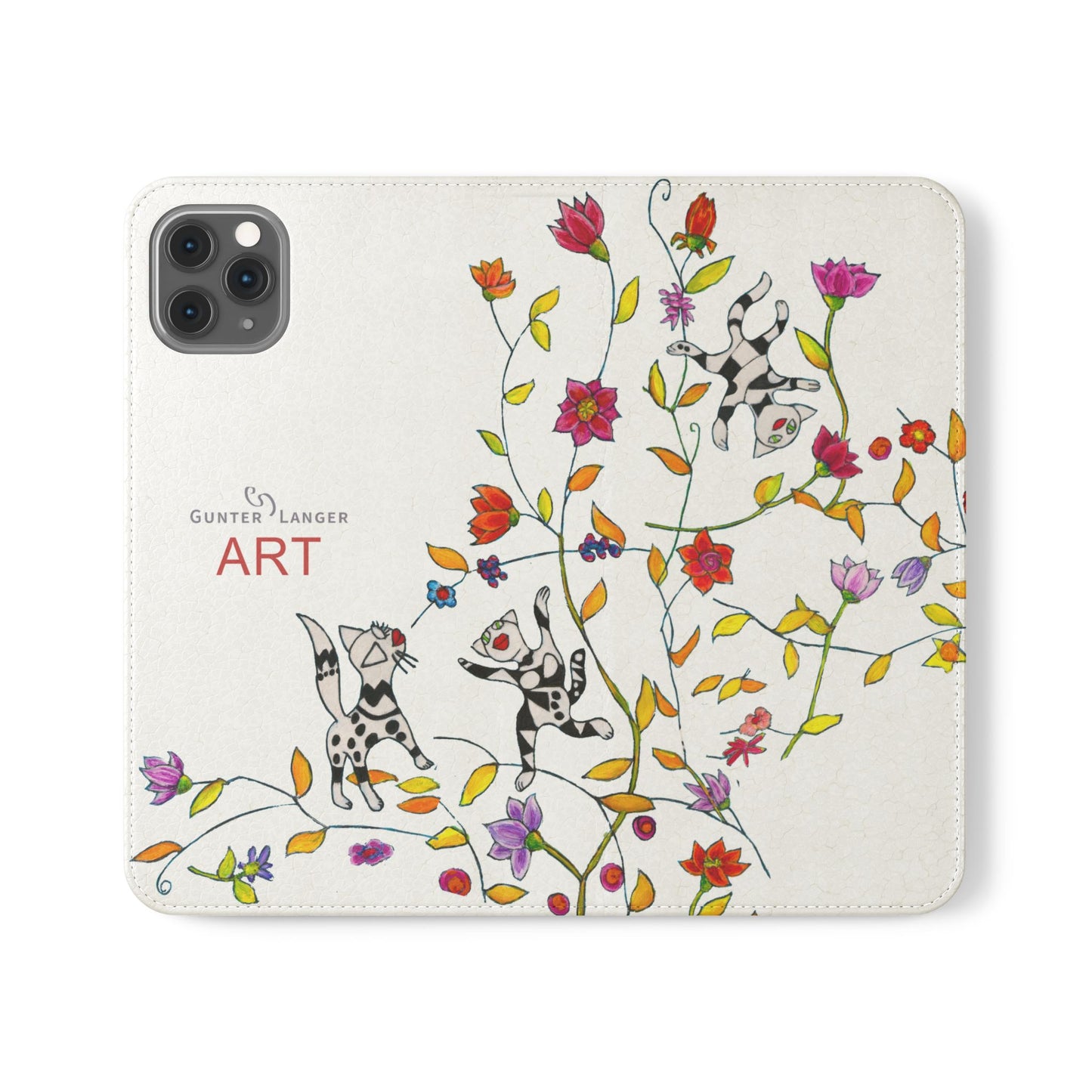 Flip Cases - Motiv: Drei Karierte Katzen auf weiß