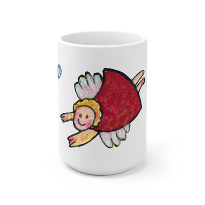 Ceramic Mug (EU) - Motiv: Engel 3 mit Schneeflocken