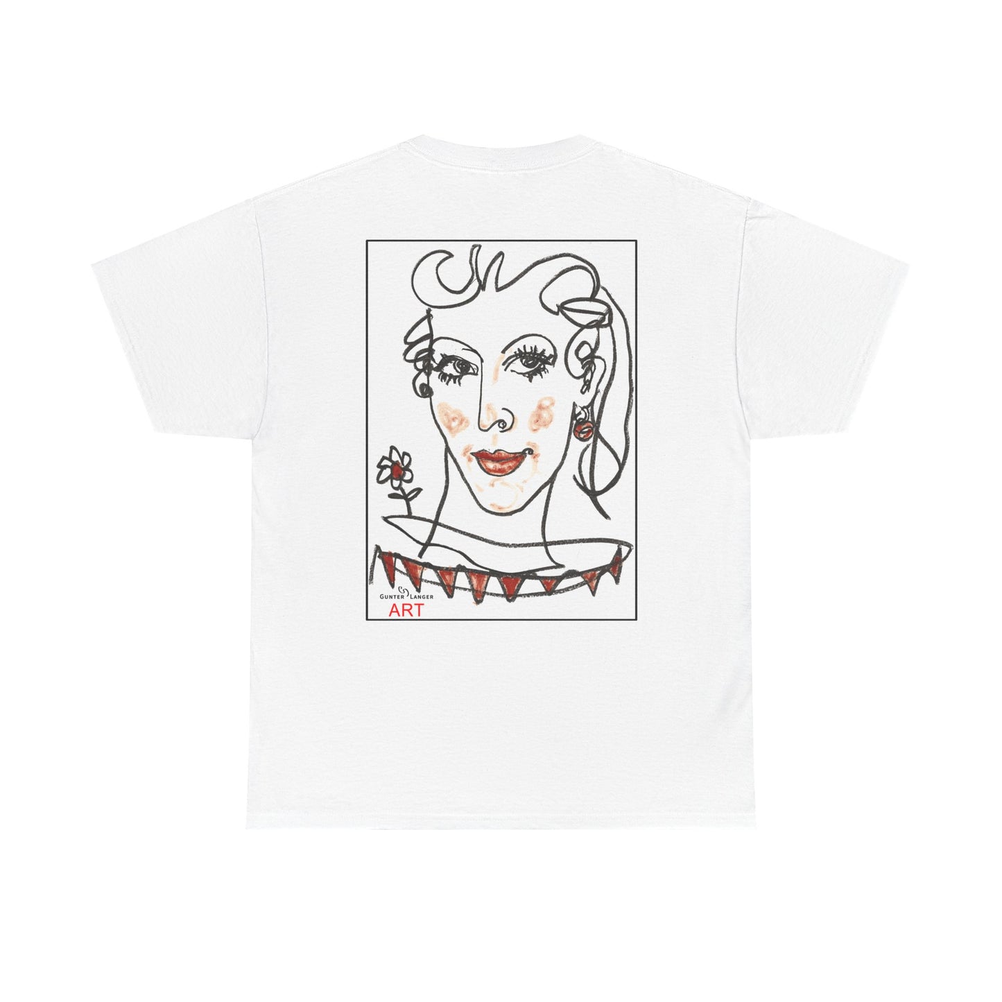 Unisex Heavy Cotton Tee - Motiv: Front Logo & Rückseite Lina, Neck Label