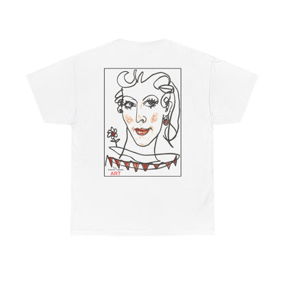 Unisex Heavy Cotton Tee - Motiv: Front Logo & Rückseite Lina, Neck Label