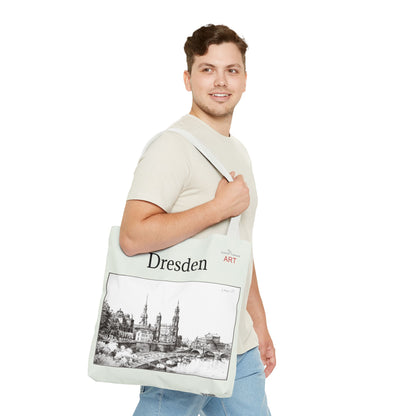 Tote Bag (AOP) - Motiv: Dresden - Terrassenufer, Bleistift