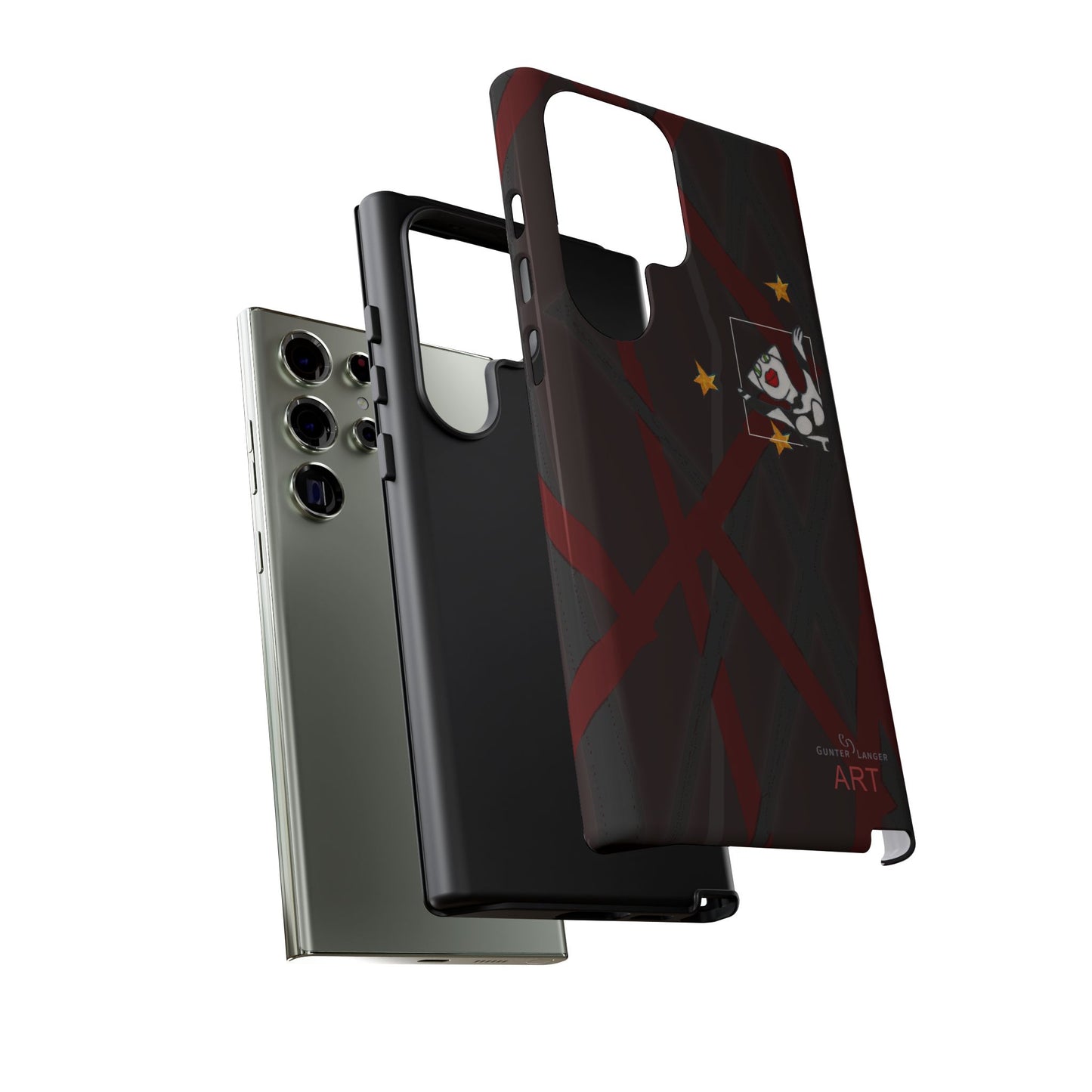 Tough Cases - Google Pixel - Samsung Galaxy - Motiv:  "Miau" klein H 8 cm, Sternenhimmel, Mikado3