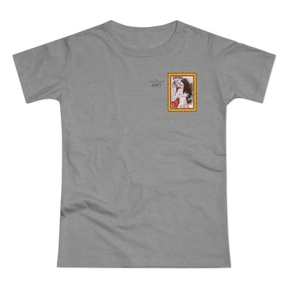 Single Jersey Women's T-shirt - hell - Motiv: Bei dir, H 11 cm