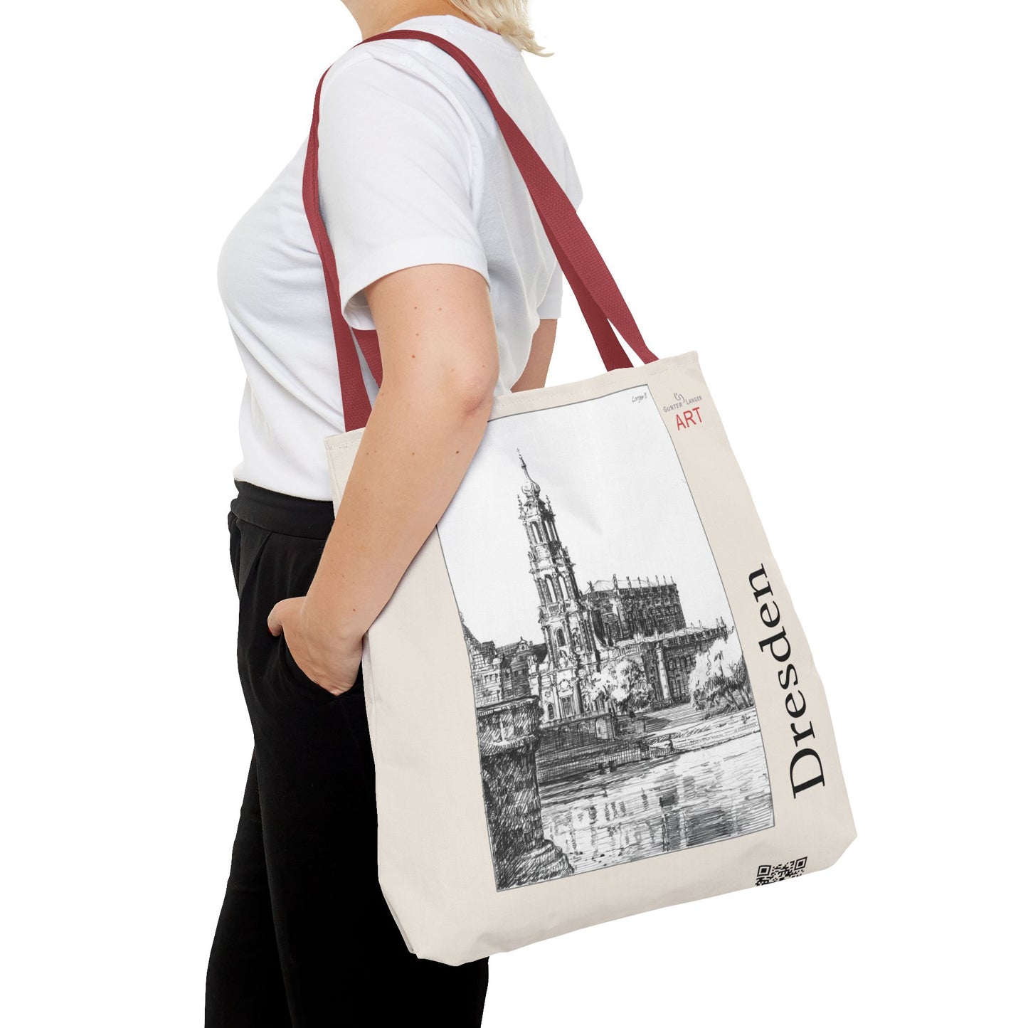 Tote Bag (AOP) - Motiv: Dresden -  Hofkirche, Bleistift