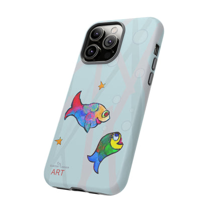 Tough Cases - iPhone - Motiv: "Fische", Mikado blau