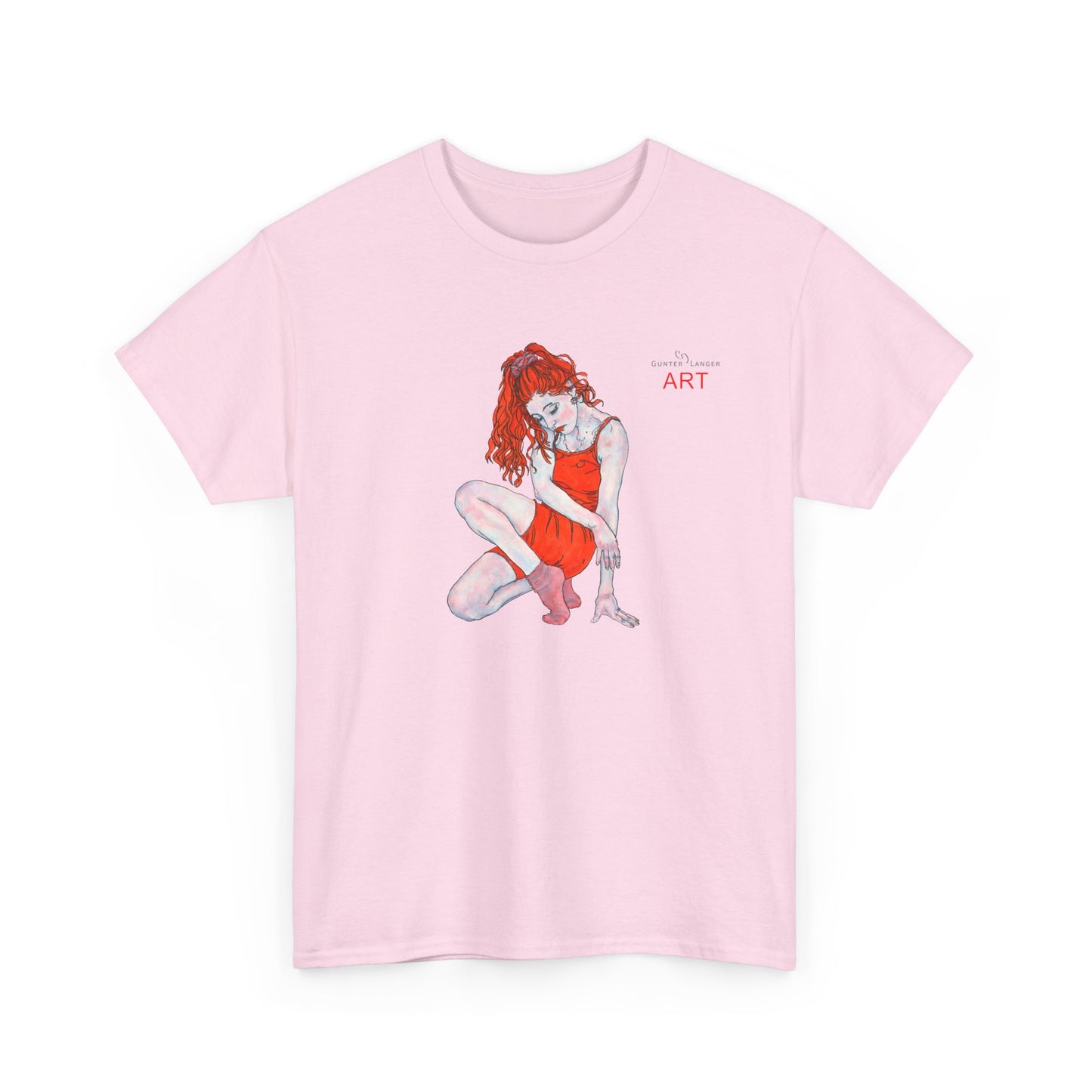 Unisex Heavy Cotton Tee - Motiv:  Front Julia, H25 cm & Rückseite Julia, H 49 cm