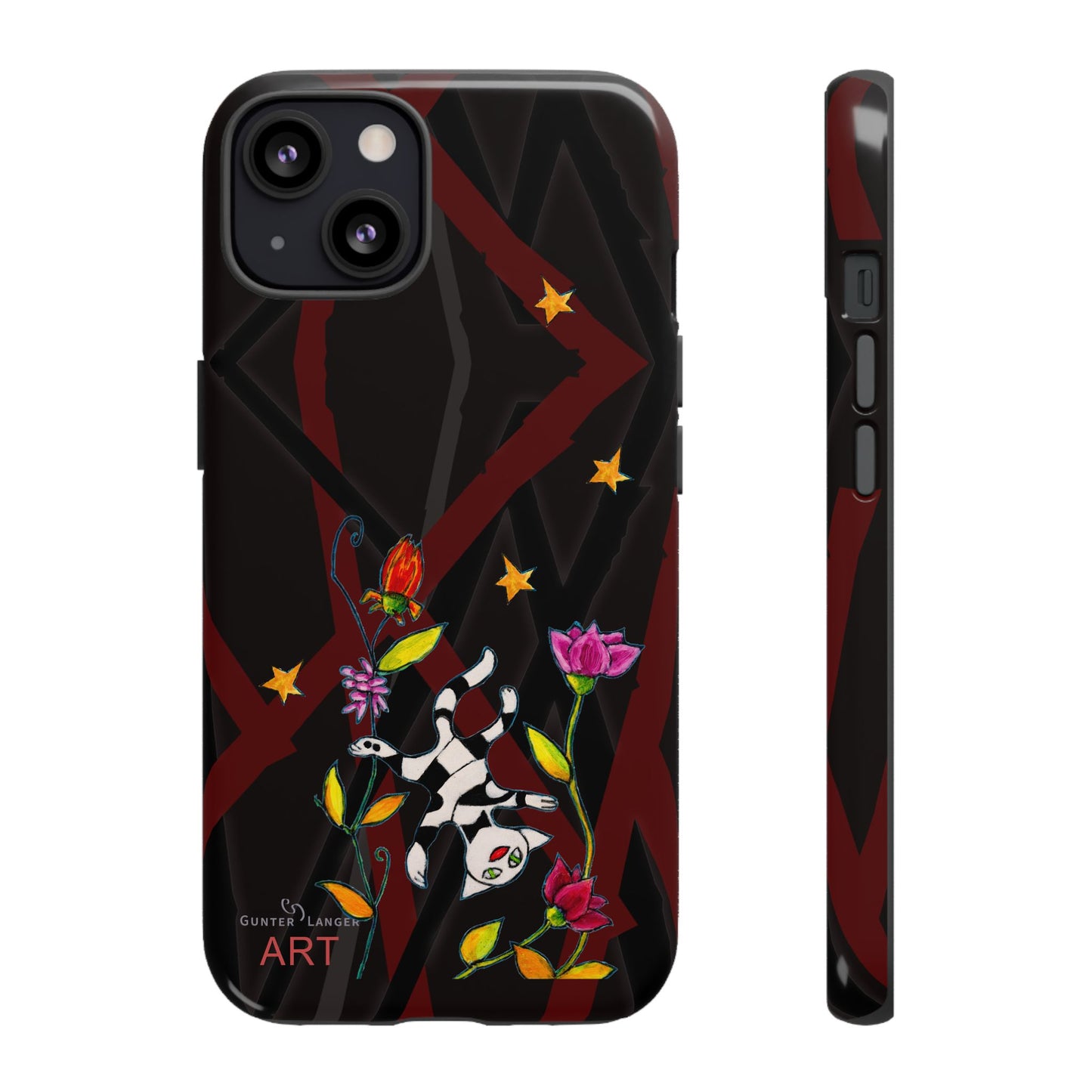 Tough Cases - iPhone - Motiv: Katze schwebt und Ranken, H 7,73 cm, Mikado3