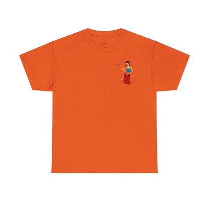 Unisex Heavy Cotton Tee - Motiv: Front, Lea, Ranken, H 13cm & Rückseite, Lea, Ranken, H 40,45 cm, Neck Label