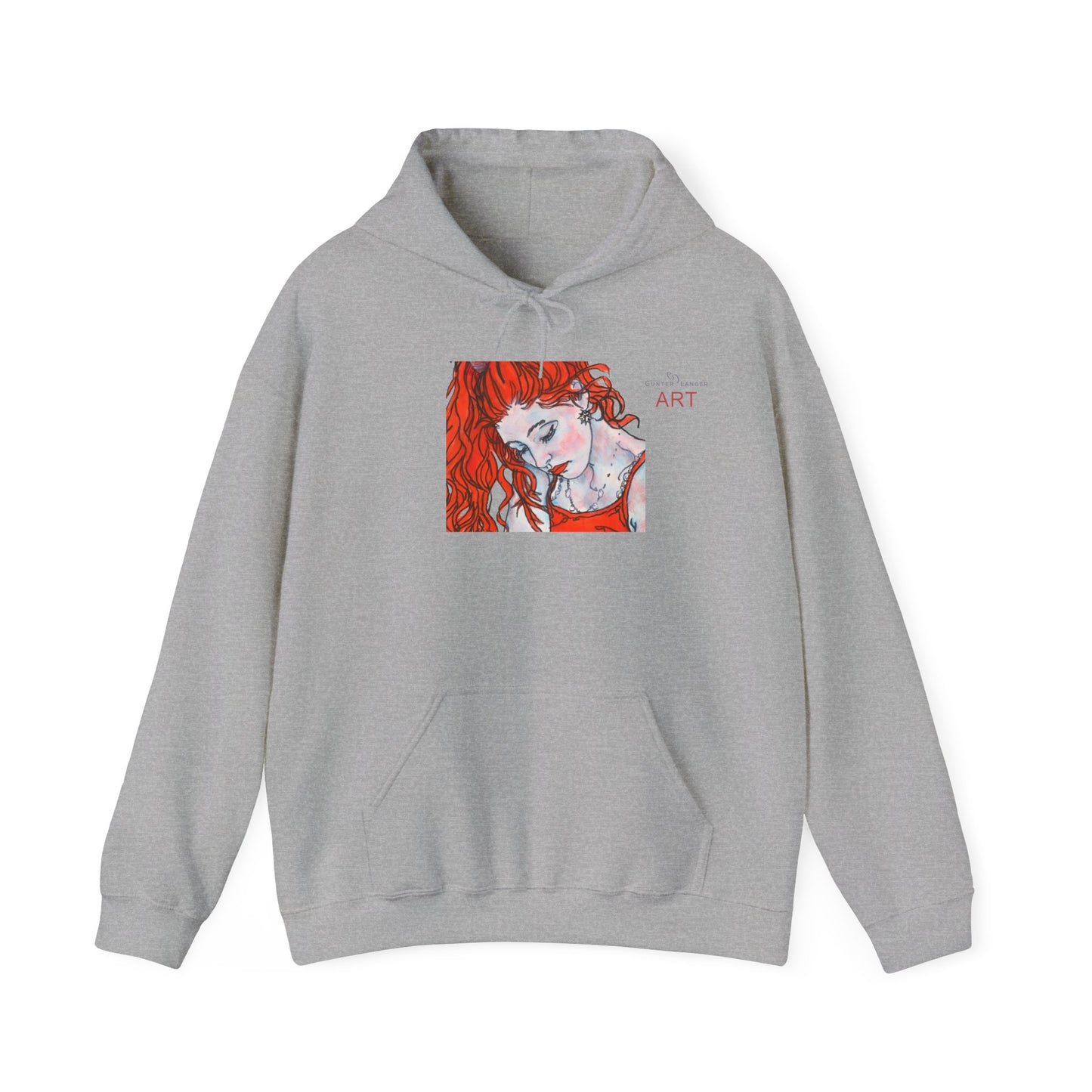 Unisex Heavy Blend™ Hooded Sweatshirt - Motiv: Front Julia (klein 16,5 cm) & Rückseite Julia, H 43 cm