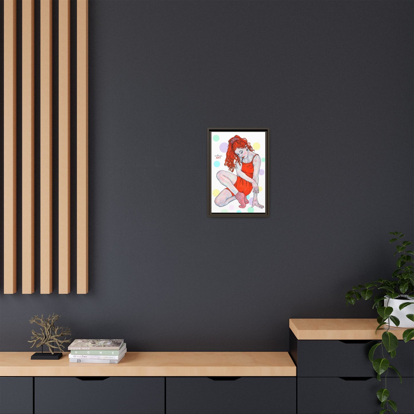 Matte Canvas, Framed (Multi-color) - Motiv:  Julia, Farbkreise, Format klein H 30,5 bis 76,2 cm