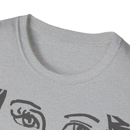 Unisex Softstyle T-Shirt - Motiv: Front Lars, H22,7 cm (Ausschnitt) & Rückseite Lars, H 49 cm (grau)