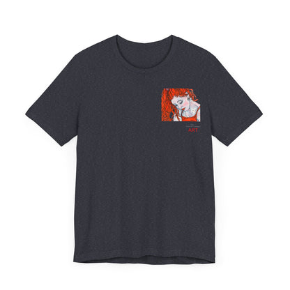 Unisex Jersey Short Sleeve Tee - Motiv: Front Julia (Ausschnitt) & Rückseite Julia, H 49 cm