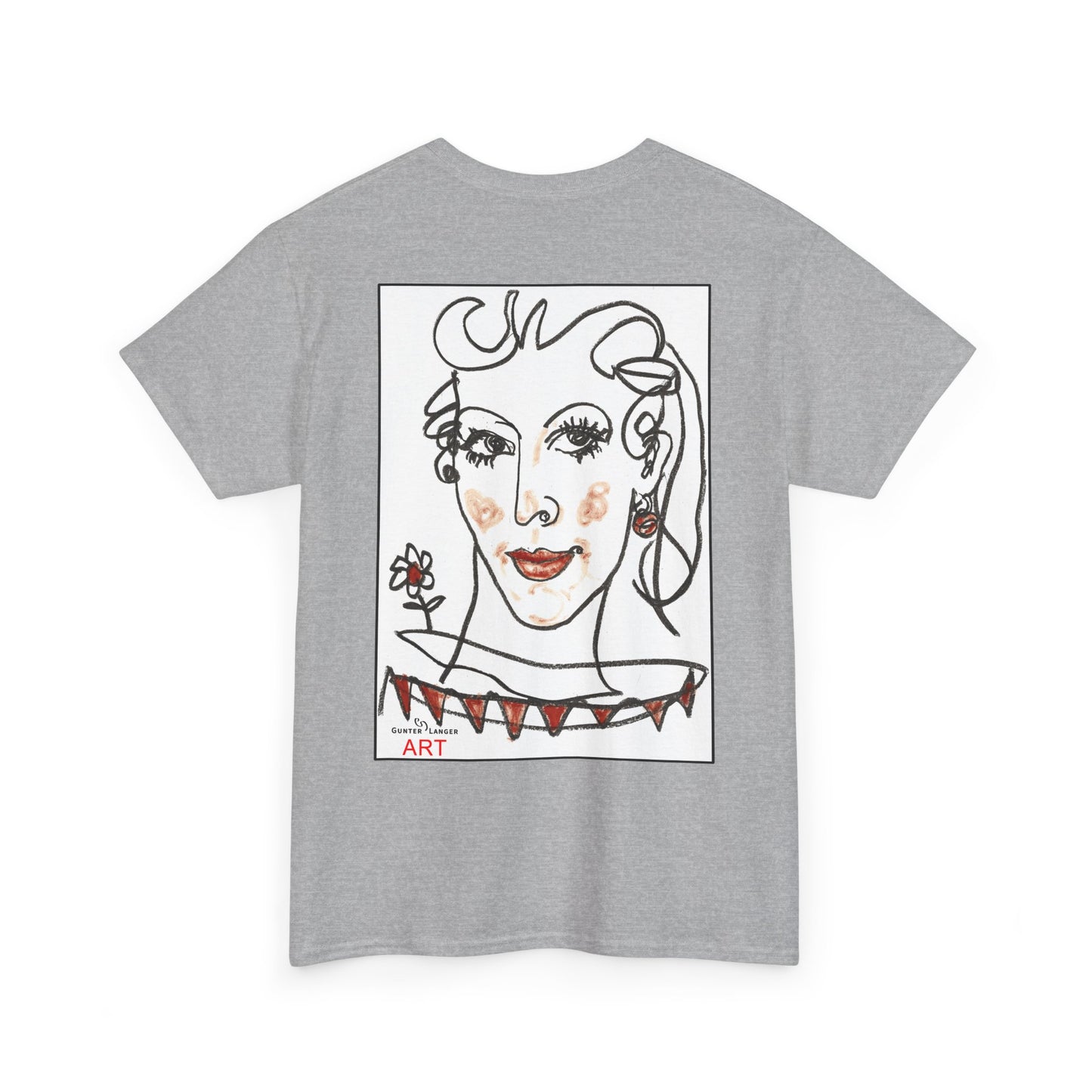 Unisex Heavy Cotton Tee - Motiv: Front Logo & Rückseite Lina, Neck Label
