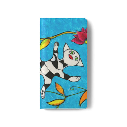 Flip Cases - Motiv: Gescheckte Katze schwebt