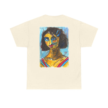 Unisex Heavy Cotton Tee - Motiv Augen & Frechdax, Neck Label