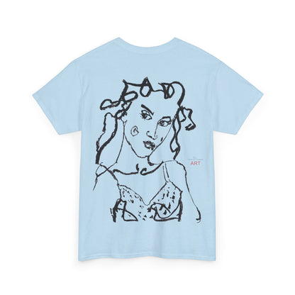 Unisex Heavy Cotton Tee - Motiv: Front Jana klein H 16,3 cm & Rückseite Jana H 49 cm