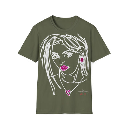 Unisex Softstyle T-Shirt - Motiv: Front Raja, H 49cm sw