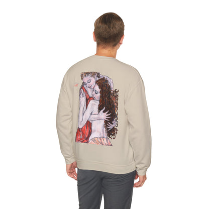 Unisex Heavy Blend™ Crewneck Sweatshirt - Motiv: Front Bei dir (Ausschnitt) & Rückseite Bei dir H 43 cm