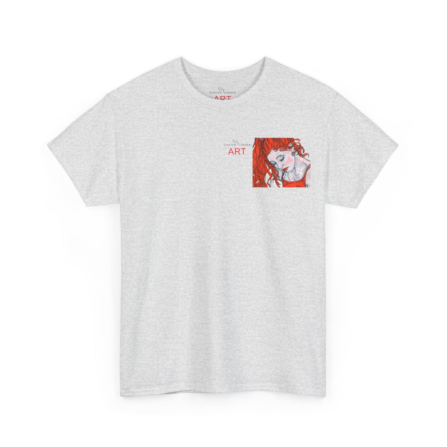 Unisex Heavy Cotton Tee - Motiv:  Front Julia, Ausschnitt & Rückseite Julia, H 49 cm, Aura, N-Label