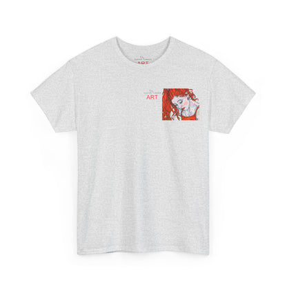 Unisex Heavy Cotton Tee - Motiv:  Front Julia, Ausschnitt & Rückseite Julia, H 49 cm, Aura, N-Label