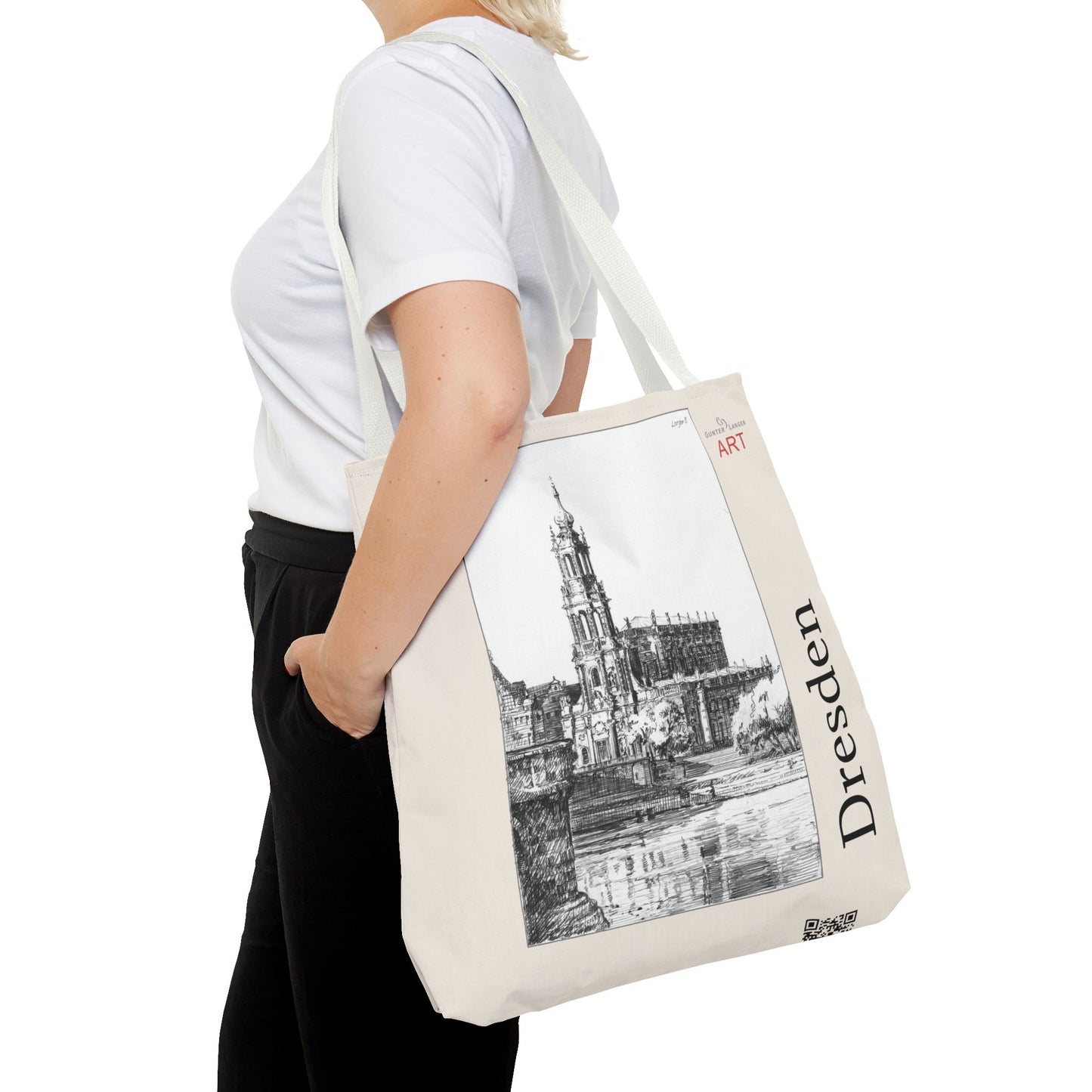 Tote Bag (AOP) - Motiv: Dresden -  Hofkirche, Bleistift