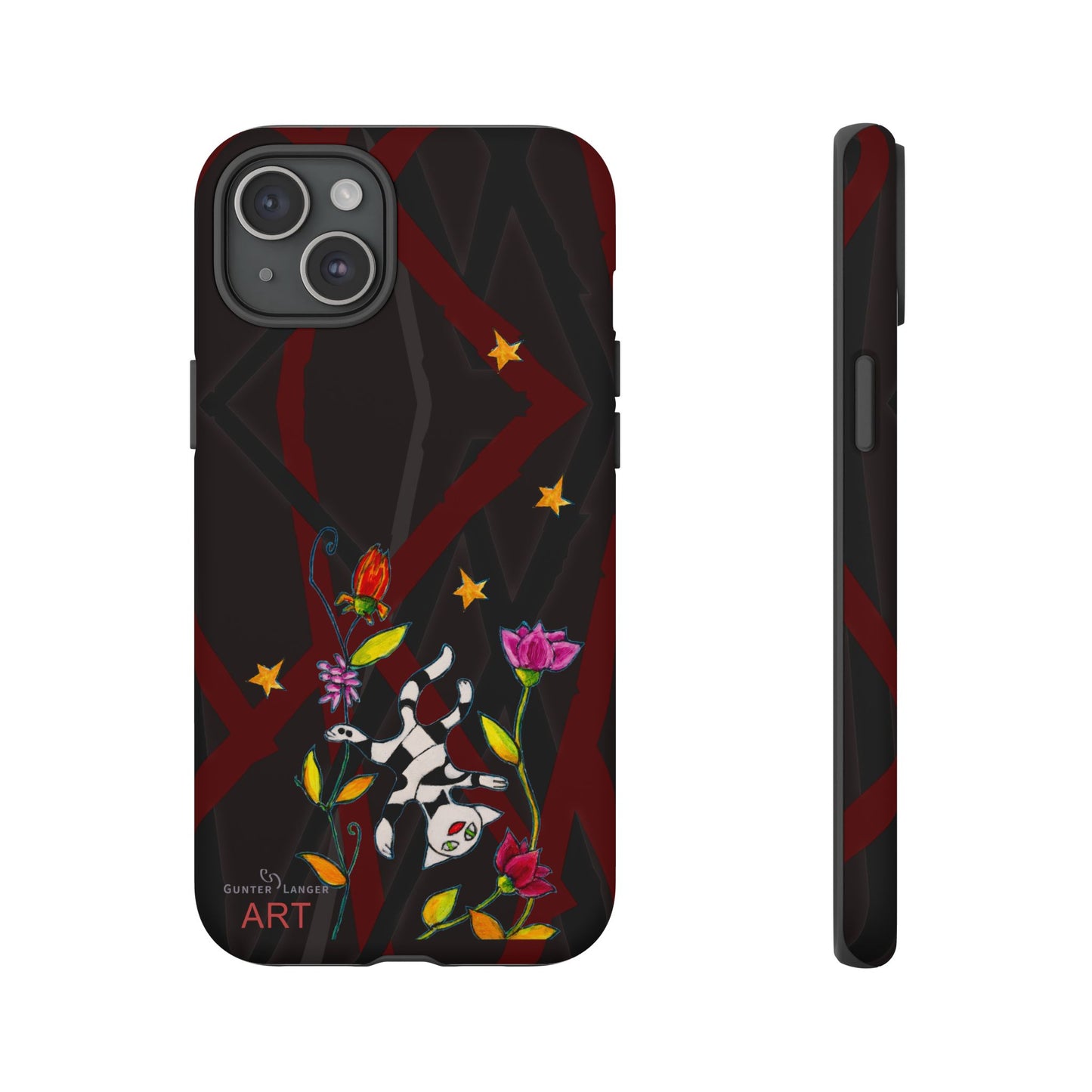Tough Cases - Motiv: Katze schwebt und Ranken, H 7,73 cm, Mikado3