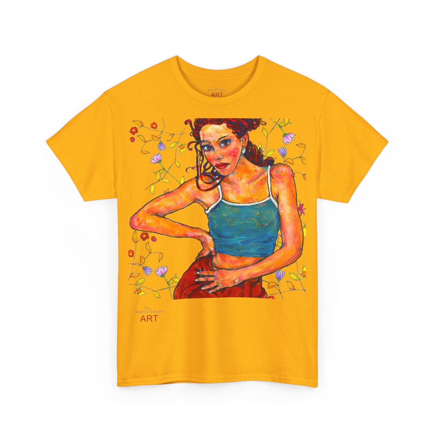 Unisex Heavy Cotton Tee - Motiv: Lea A02, Ranken, 40,45 cm, Neck Label