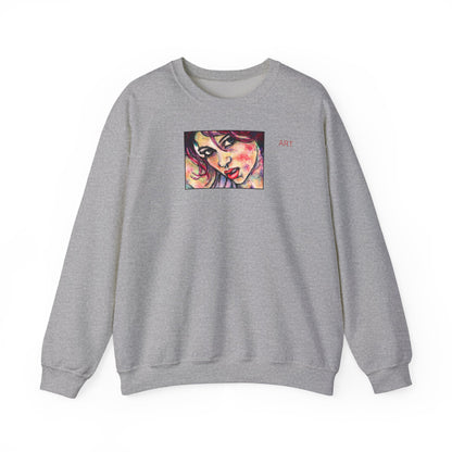 Unisex Heavy Blend™ Crewneck Sweatshirt - Motiv: Front Siegesgöttin, H12 cm (klein) & Rückseite Siegesgöttin, H43 cm