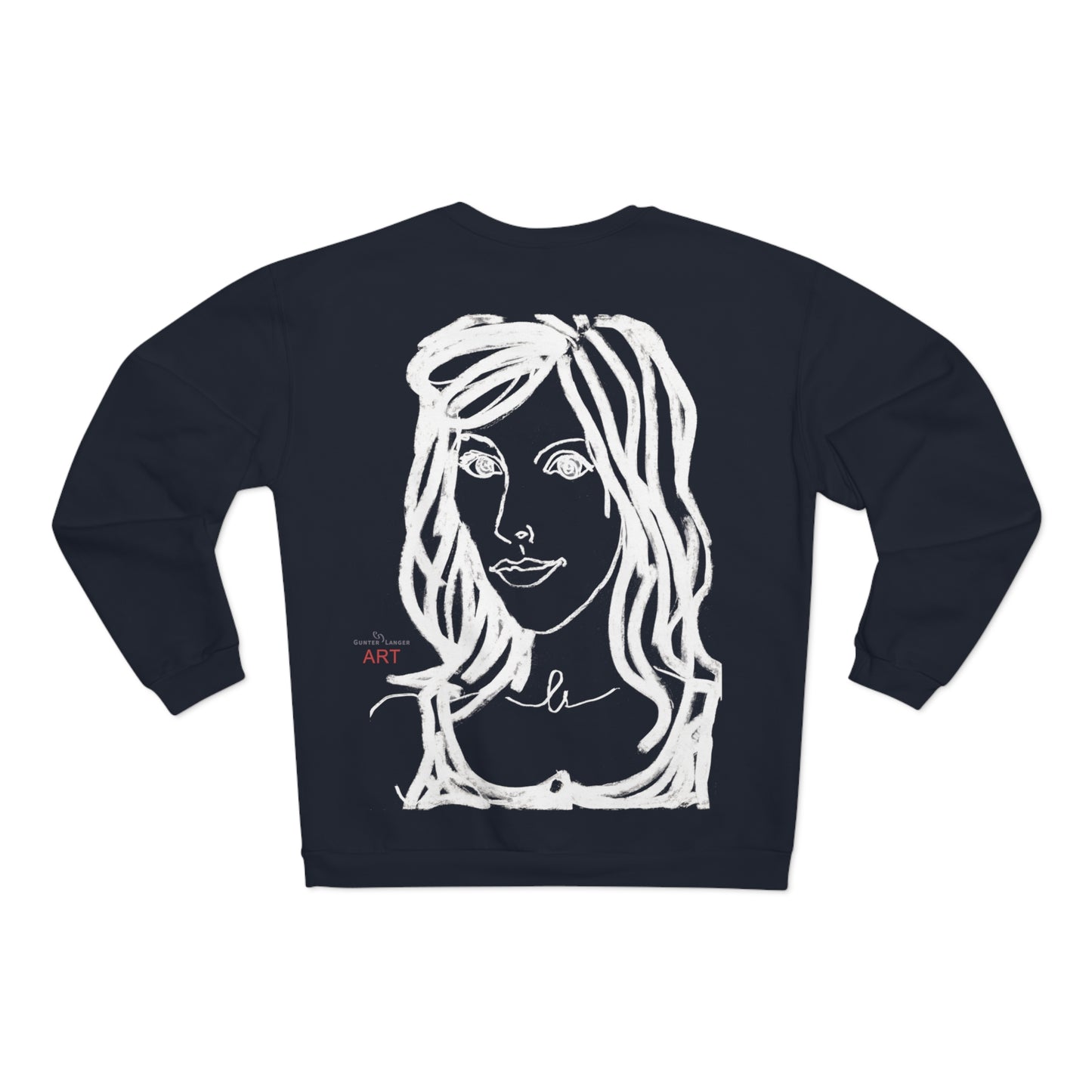 Unisex Crew Neck Sweatshirt (EU) - Motiv: Front Esther &  Rückseite Esther (weiß)