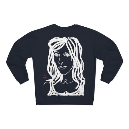 Unisex Crew Neck Sweatshirt (EU) - Motiv: Front Esther &  Rückseite Esther (weiß)