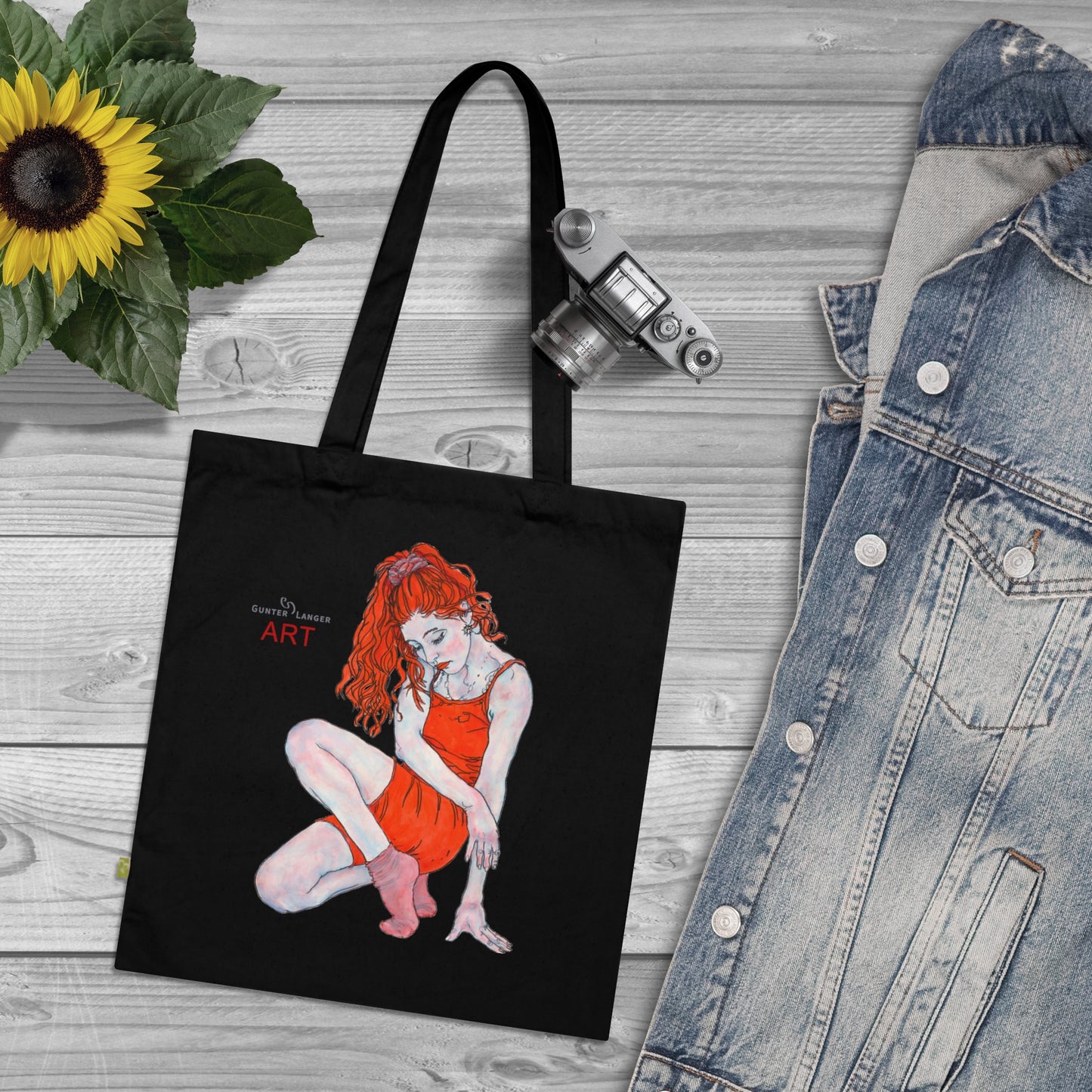 Organic Cotton Tote Bag - Motiv: Julia, einseitig beruckt, H 30 cm