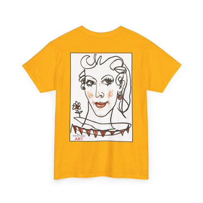Unisex Heavy Cotton Tee - Motiv: Front Logo & Rückseite Lina, Neck Label