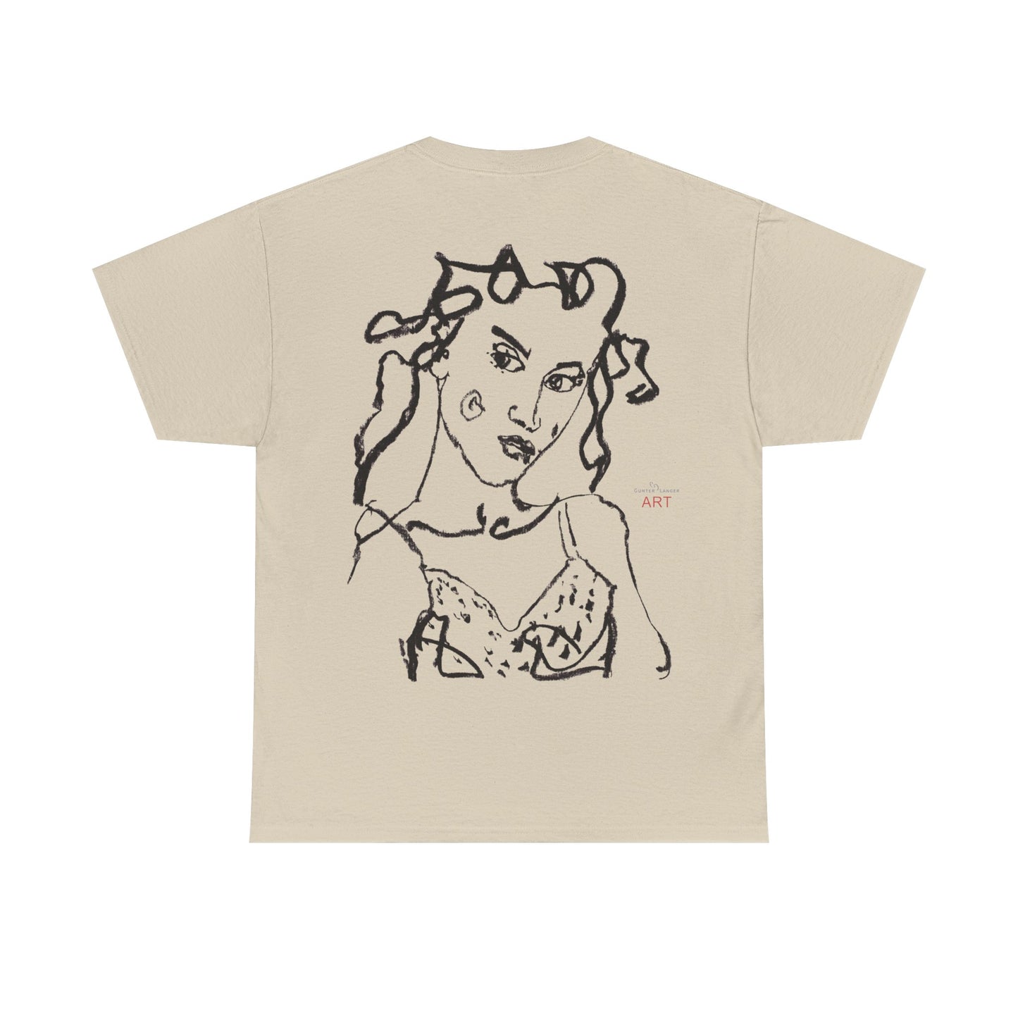 Unisex Heavy Cotton Tee - Motiv: Front Jana klein H 16,3 cm & Rückseite Jana H 49 cm