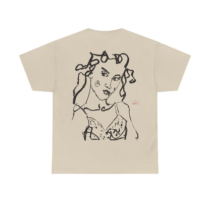 Unisex Heavy Cotton Tee - Motiv: Front Jana klein H 16,3 cm & Rückseite Jana H 49 cm