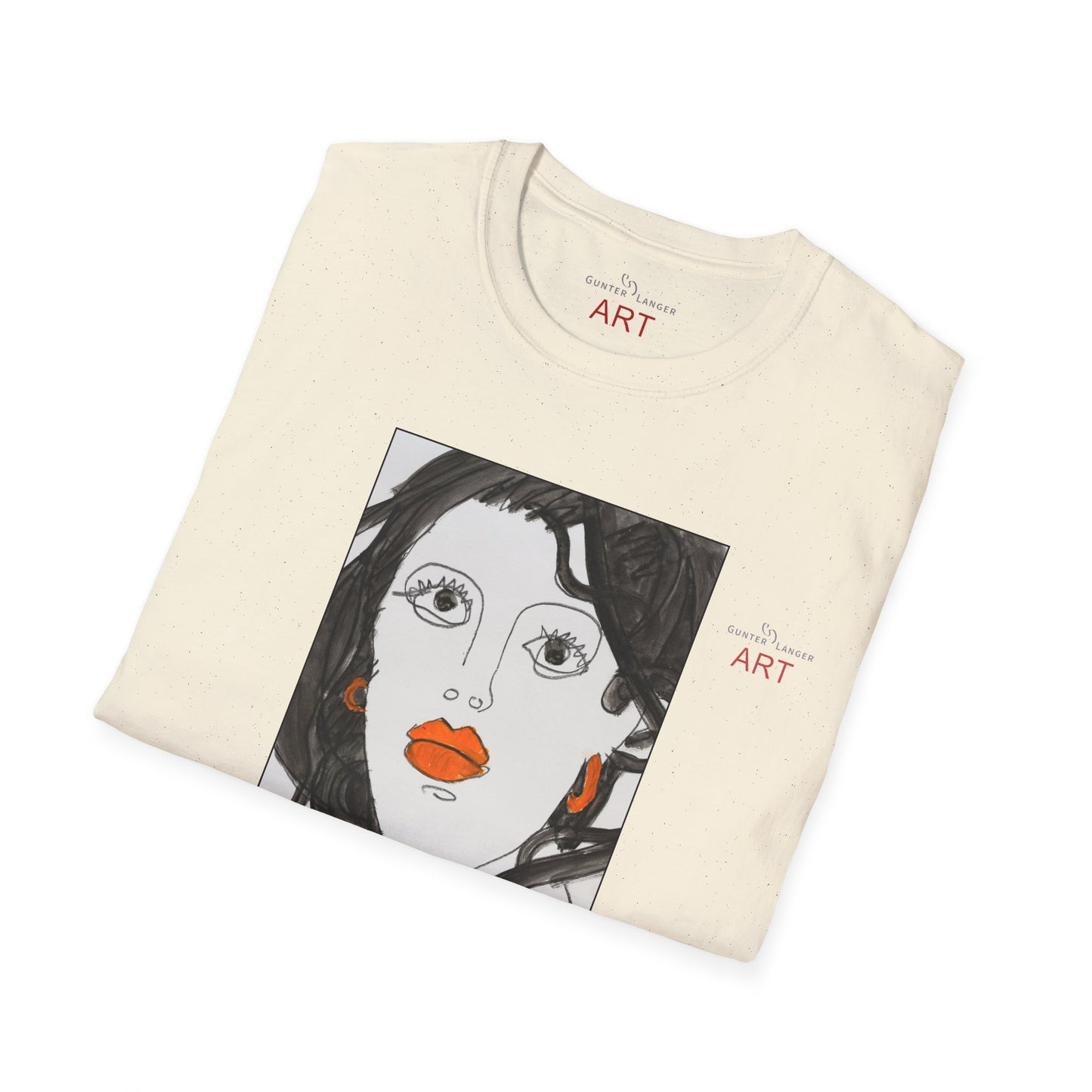 Unisex Softstyle T-Shirt - Motiv: Front & Rückseite Edda, 28,5 cm, Neck Label