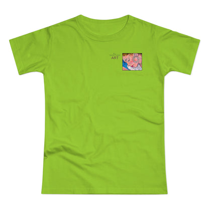 Single Jersey Women's T-shirt - hell - Motiv: Alva, Ausschnitt, H 6,5 cm